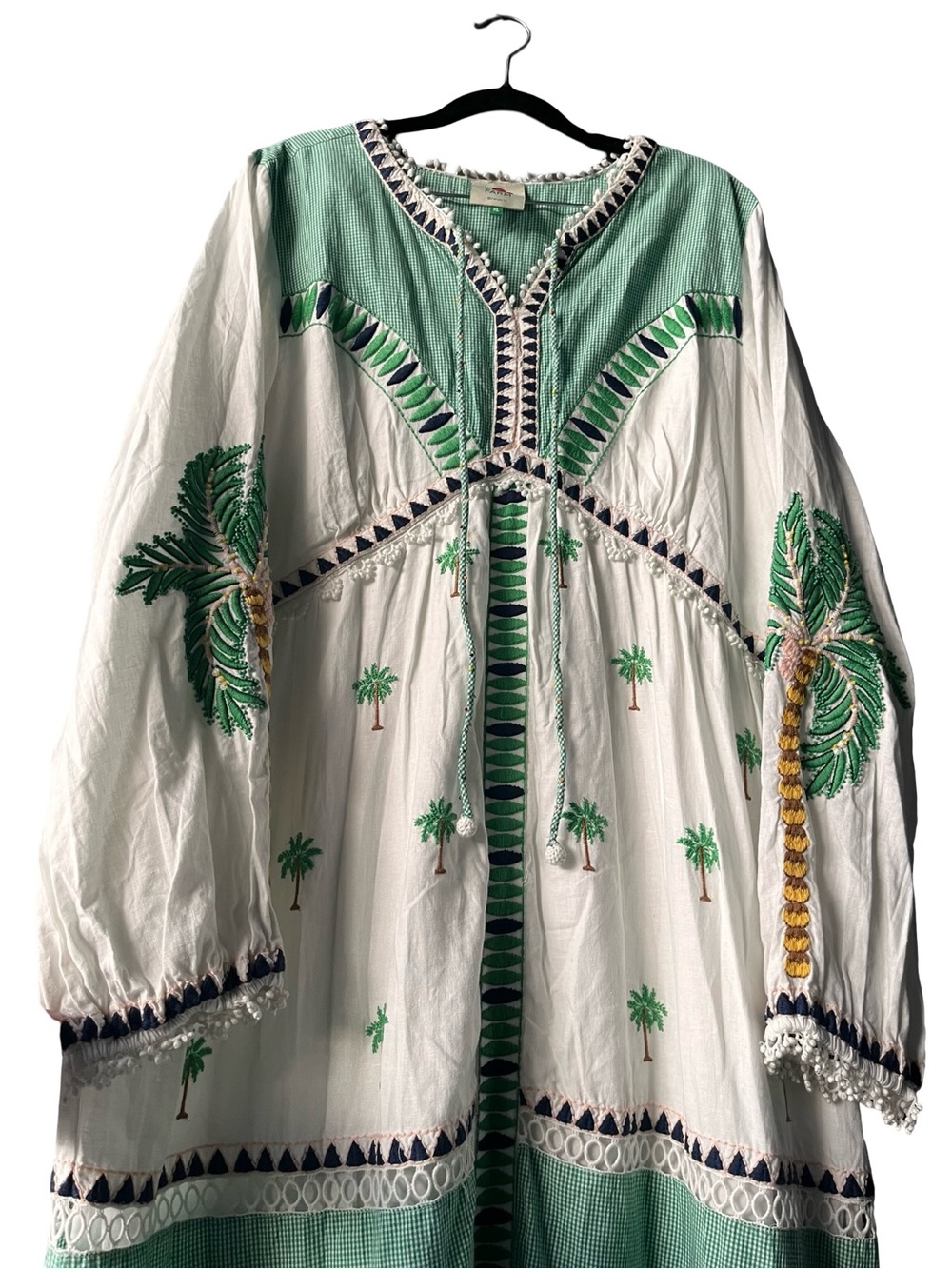 FARM Rio White and Green Palm-Print Maxi Dress - Picture 5 of 10